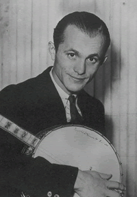 Young Perry Bechtel with his banjo.