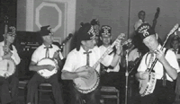 Perry Bechtel and Eddie Peabody jamming with the Yaarab Shrine Banjo Band